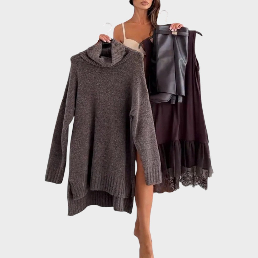 Ensemble robe et pull assorti