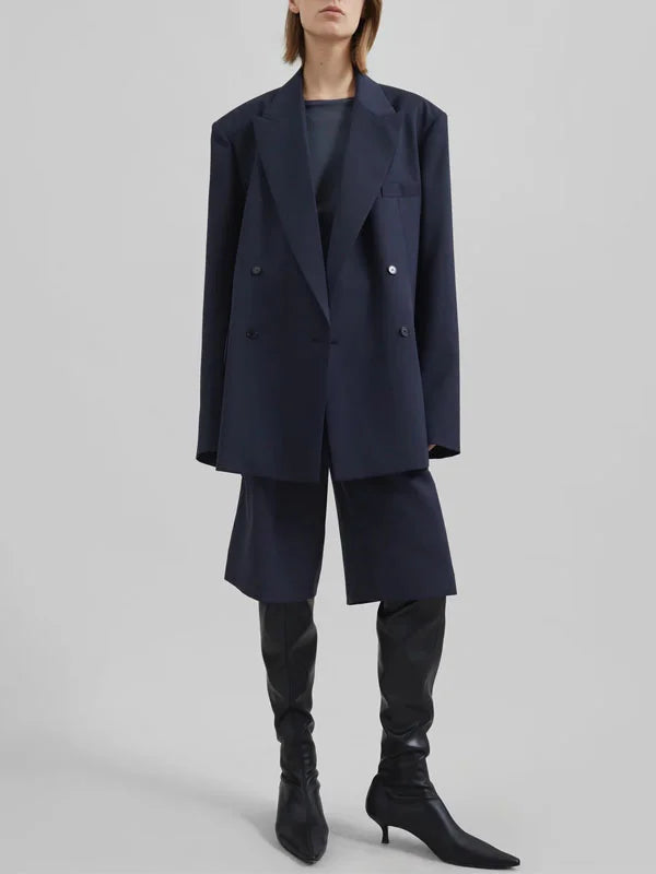 Blazer croisé bleu nuit