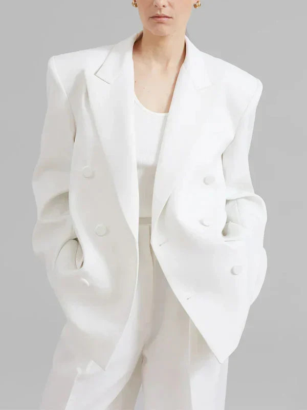 Blazer croisé oversize ivoire