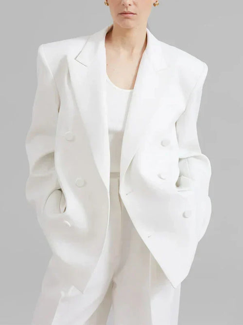 Blazer croisé oversize ivoire
