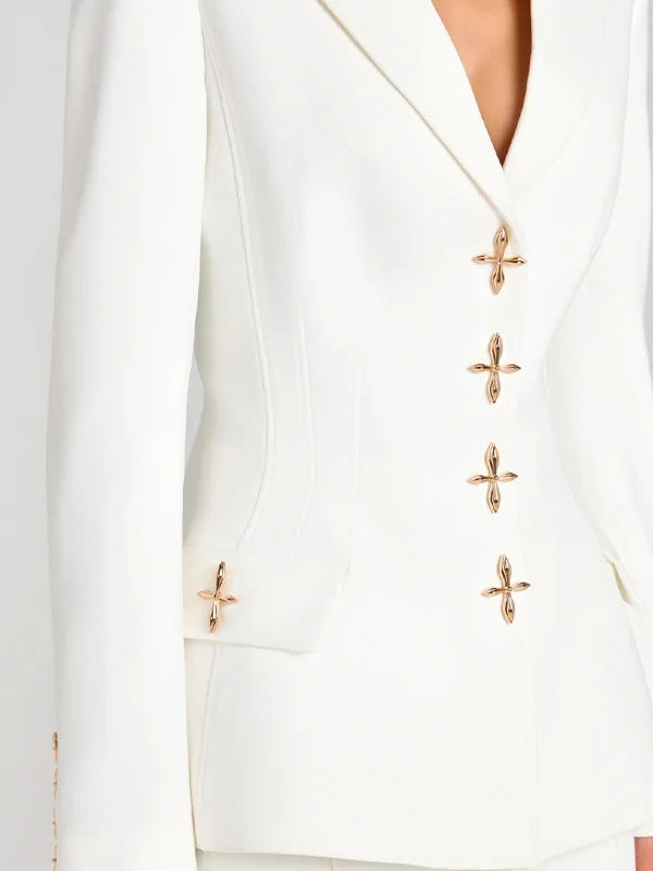 Blazer ivoire à un bouton