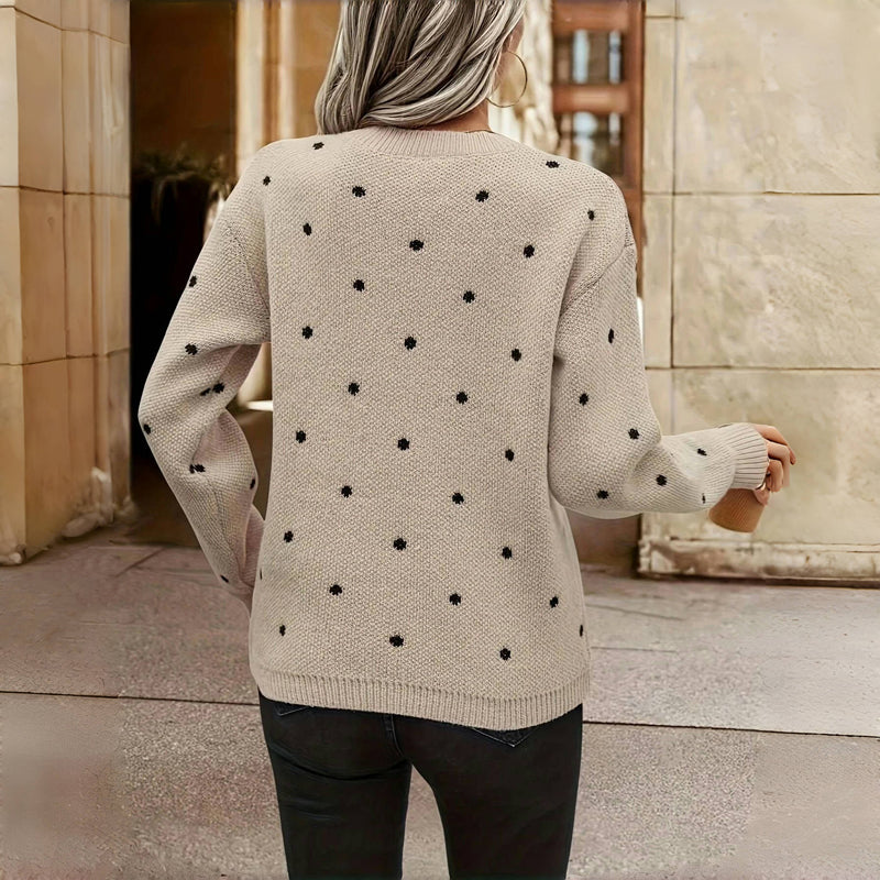 Pull en maille à motif de pois