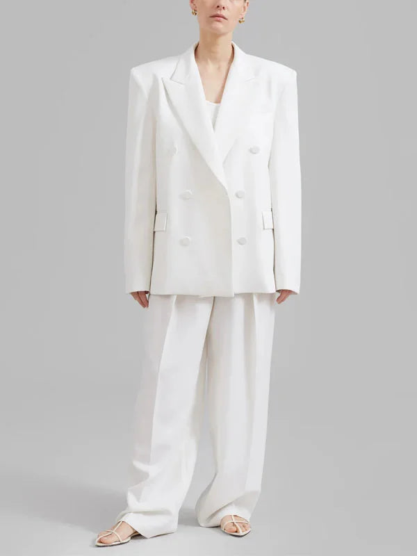 Blazer croisé oversize ivoire