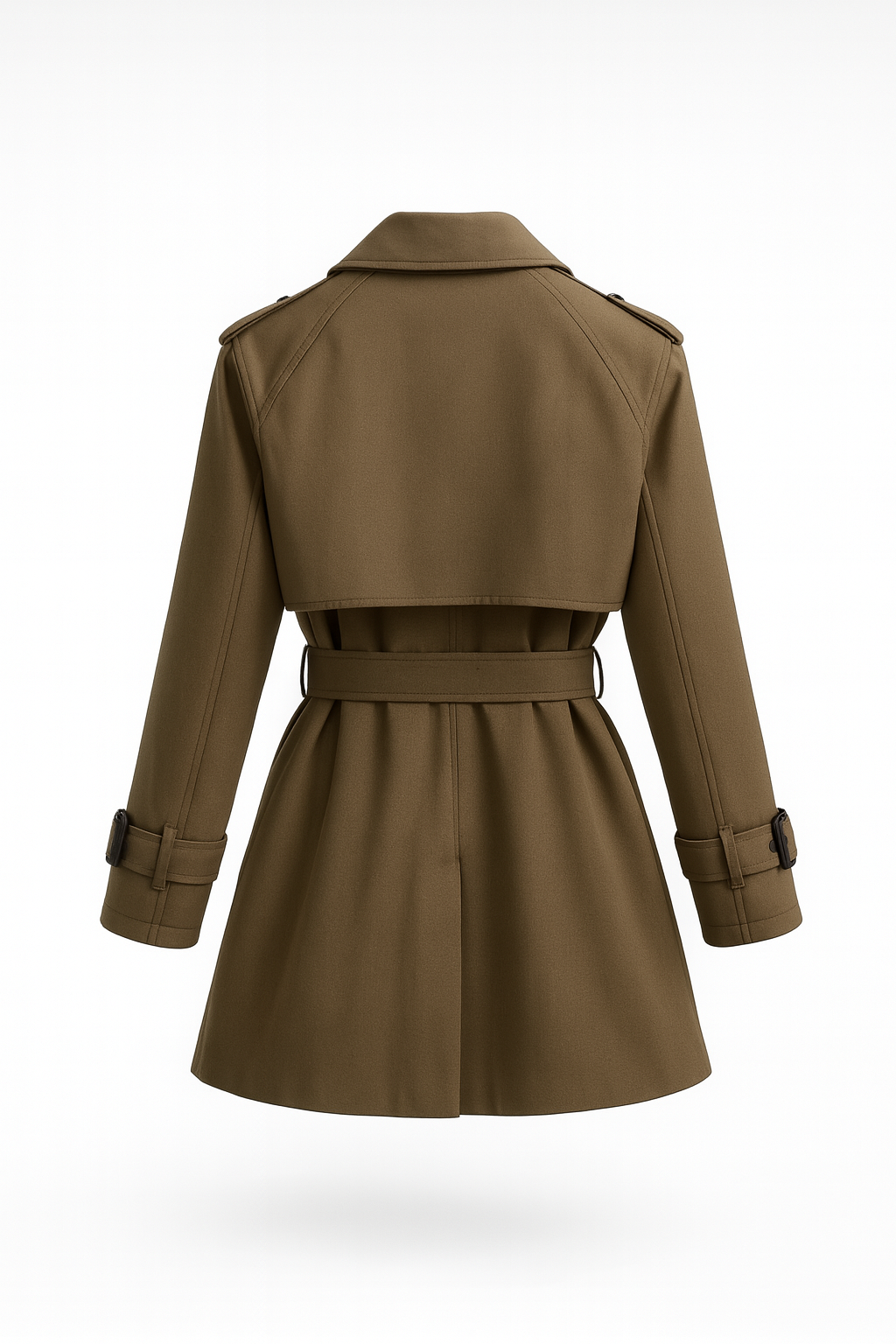 Trench court croisé en mélange de coton