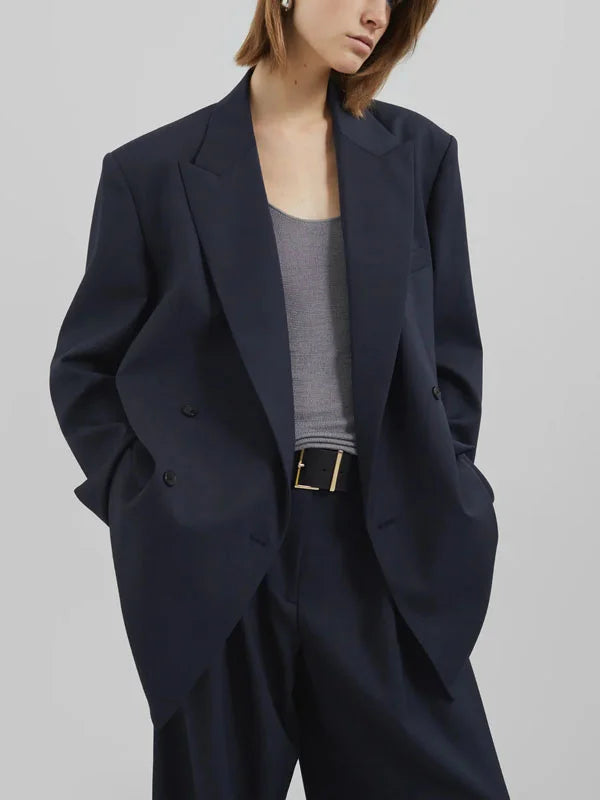 Blazer croisé bleu nuit