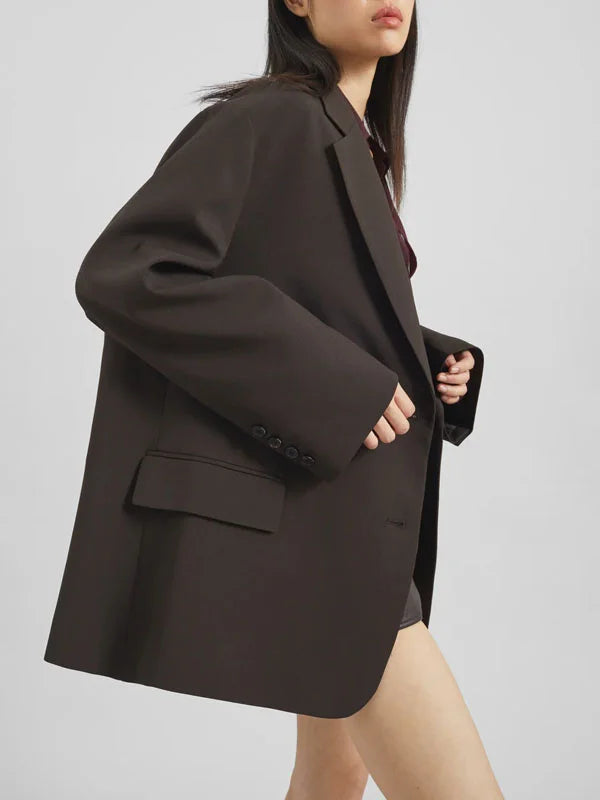 Blazer croisé oversize dans un ton terreux