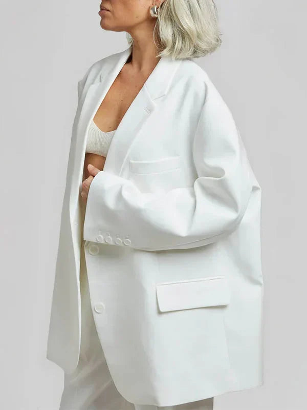 Blazer ivoire à la coupe oversize