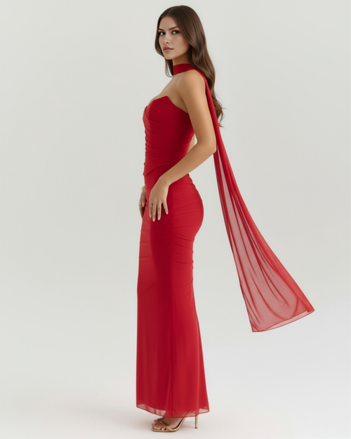 Ensemble long trois pièces en maille stretch avec corset