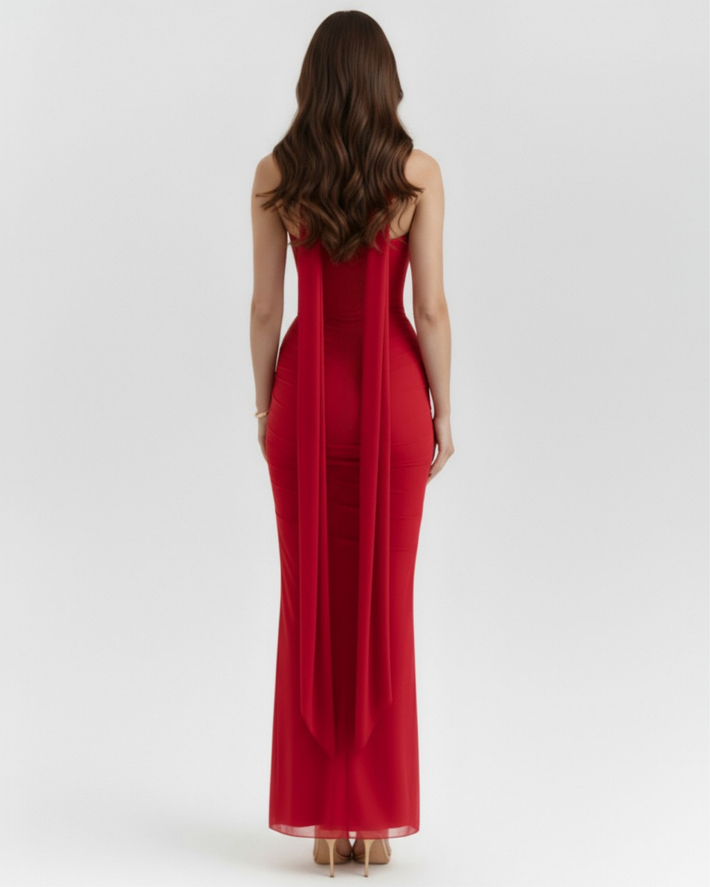 Ensemble long trois pièces en maille stretch avec corset