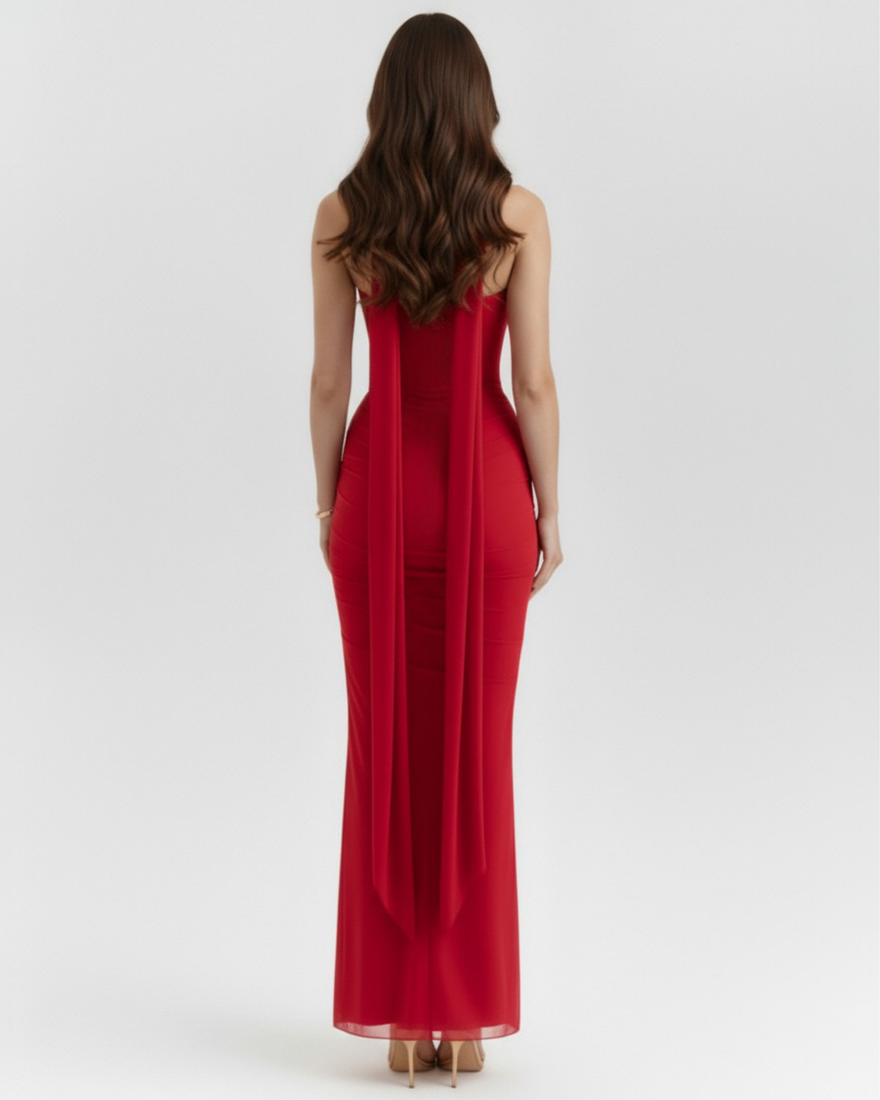 Ensemble long trois pièces en maille stretch avec corset