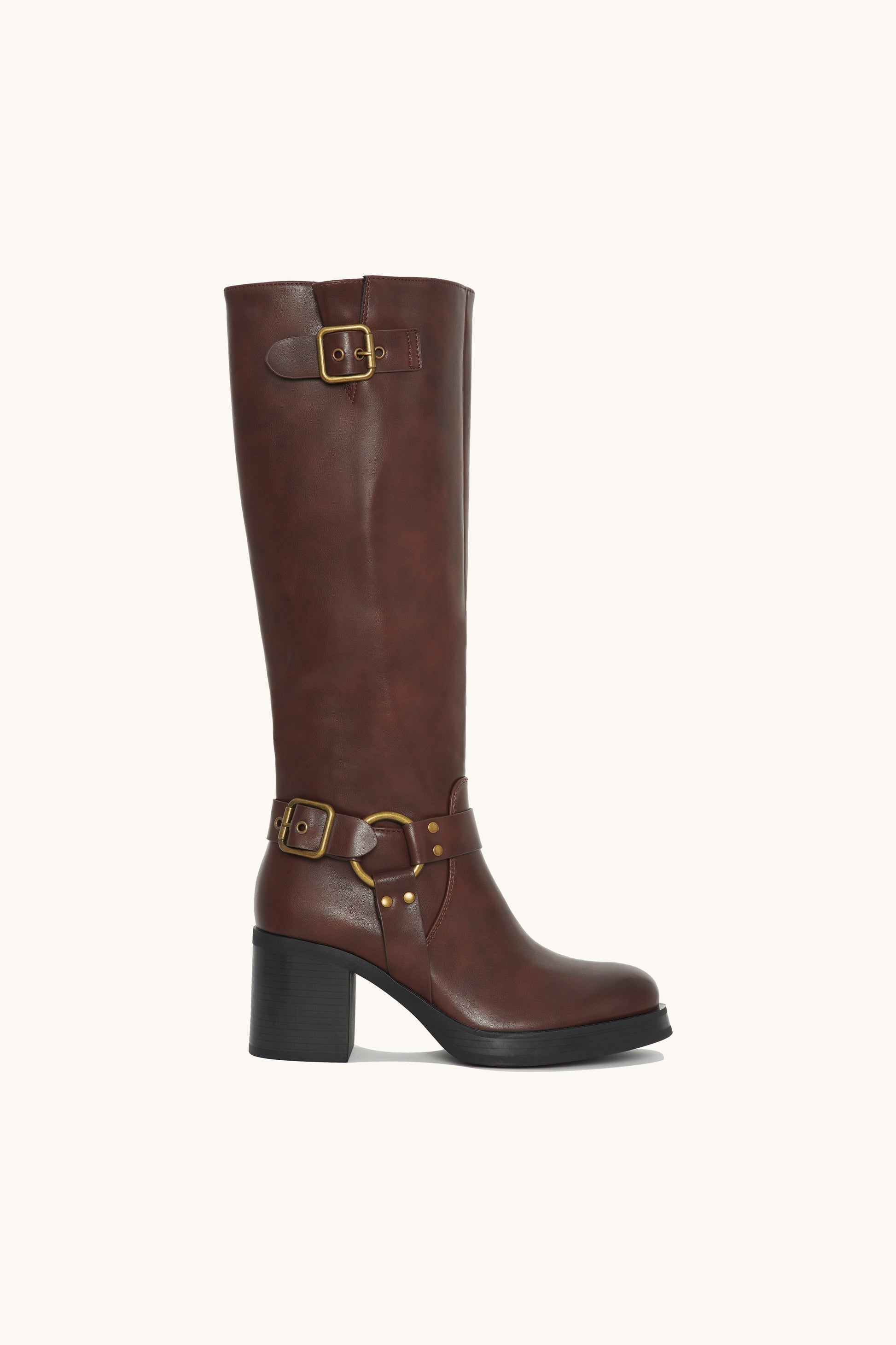 Bottes hautes à talon stable