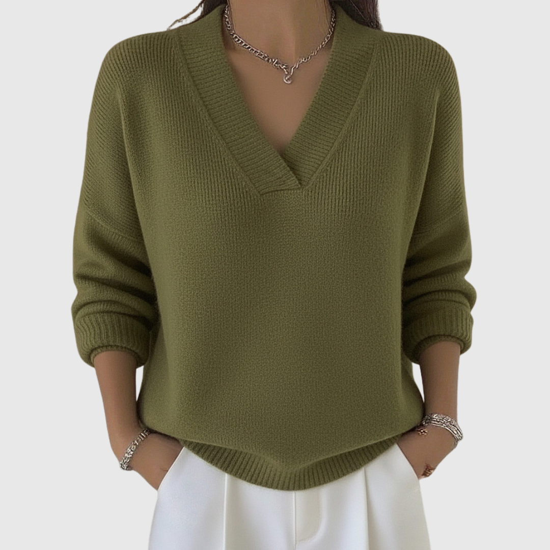 Pull à col V à la coupe décontractée