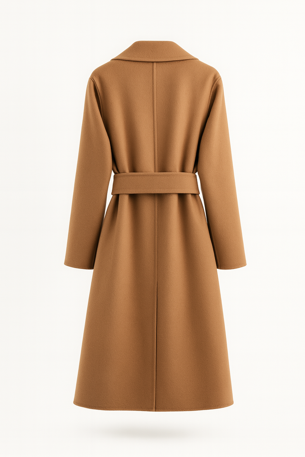 Manteau long en 100 % laine à fermeture à nœud
