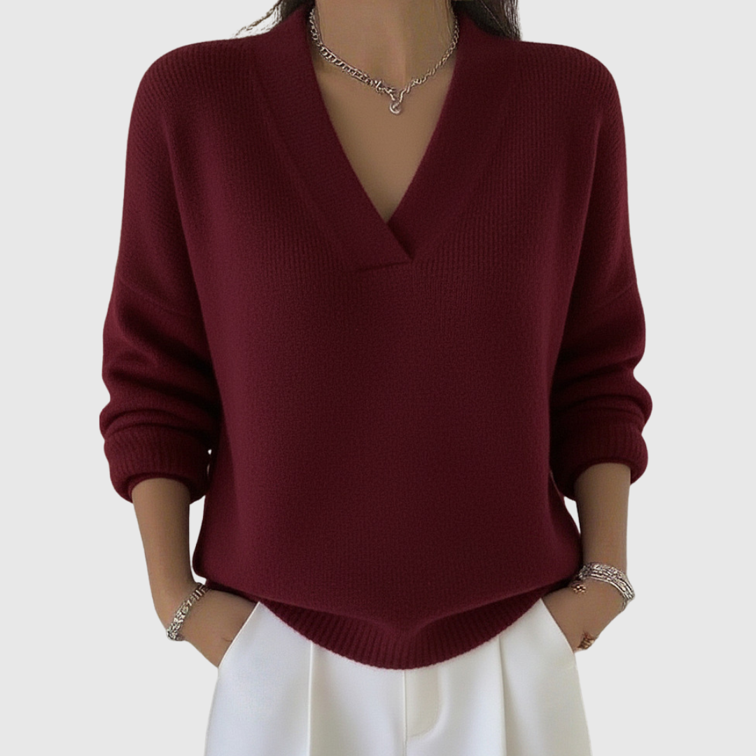 Pull à col V à la coupe décontractée