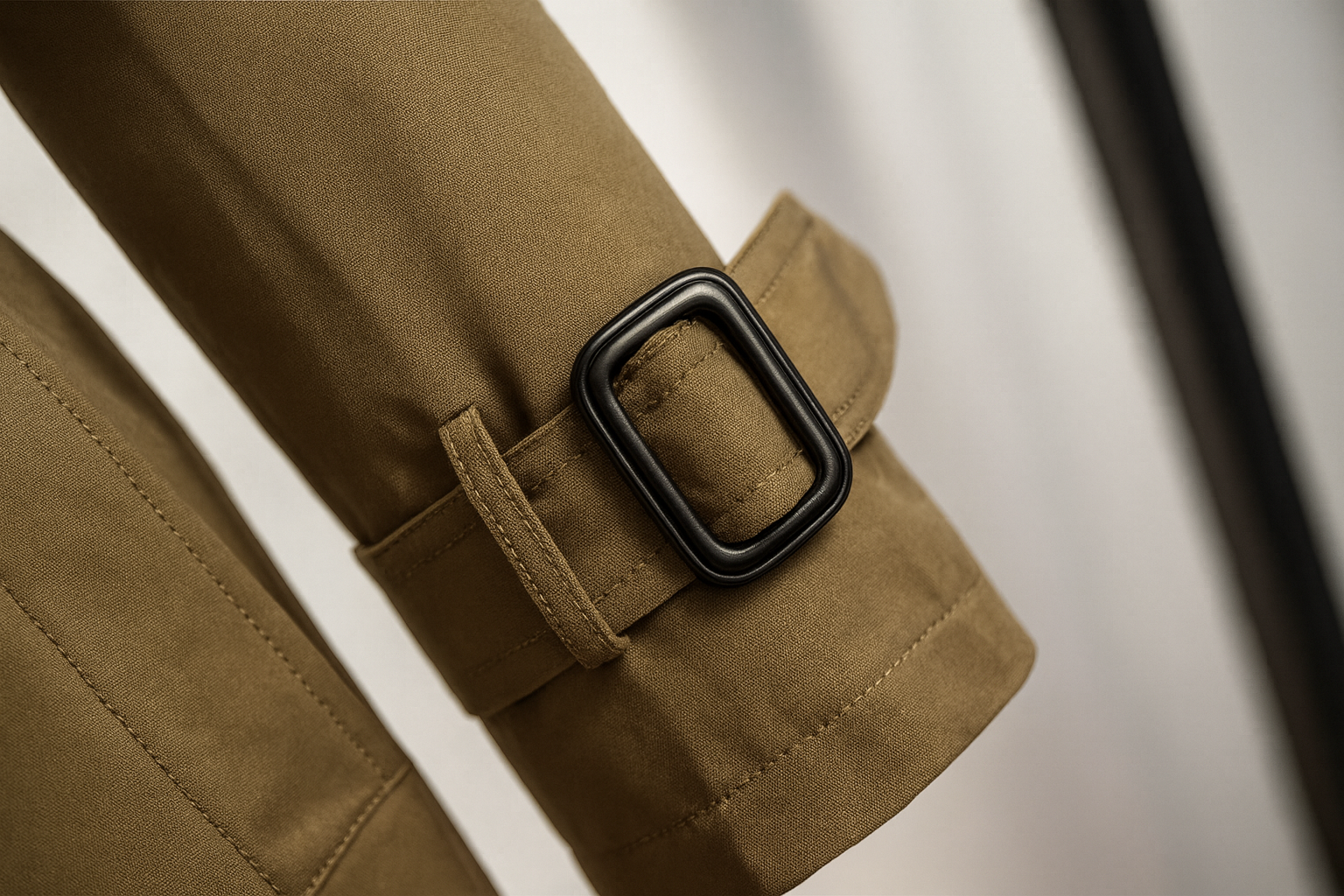 Trench court croisé en mélange de coton