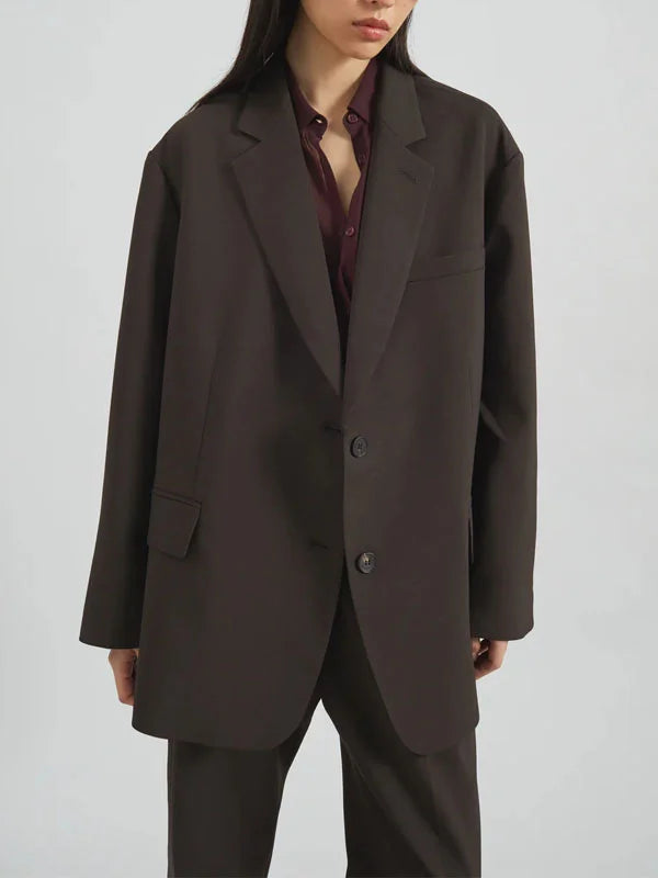 Blazer croisé oversize dans un ton terreux