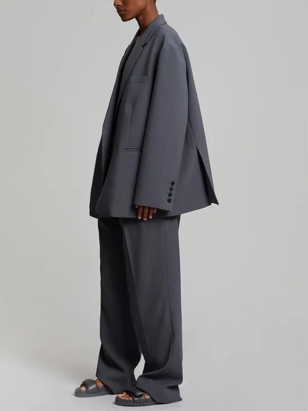 Blazer gris à la coupe oversize