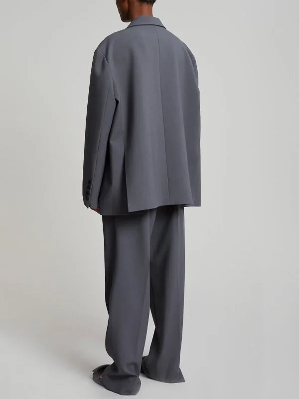 Blazer gris à la coupe oversize