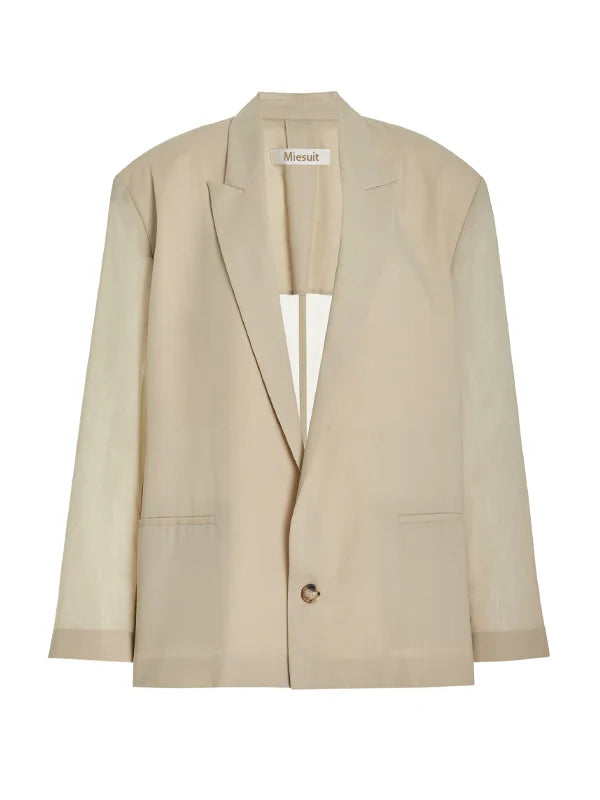 Blazer oversize en mélange de lin