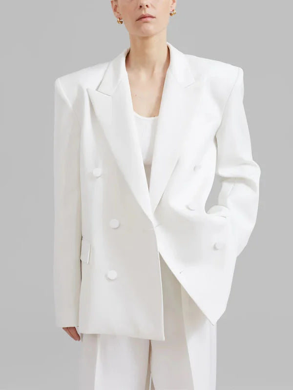 Blazer croisé oversize ivoire