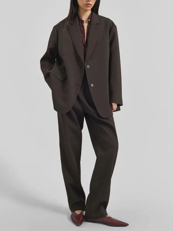 Blazer croisé oversize dans un ton terreux