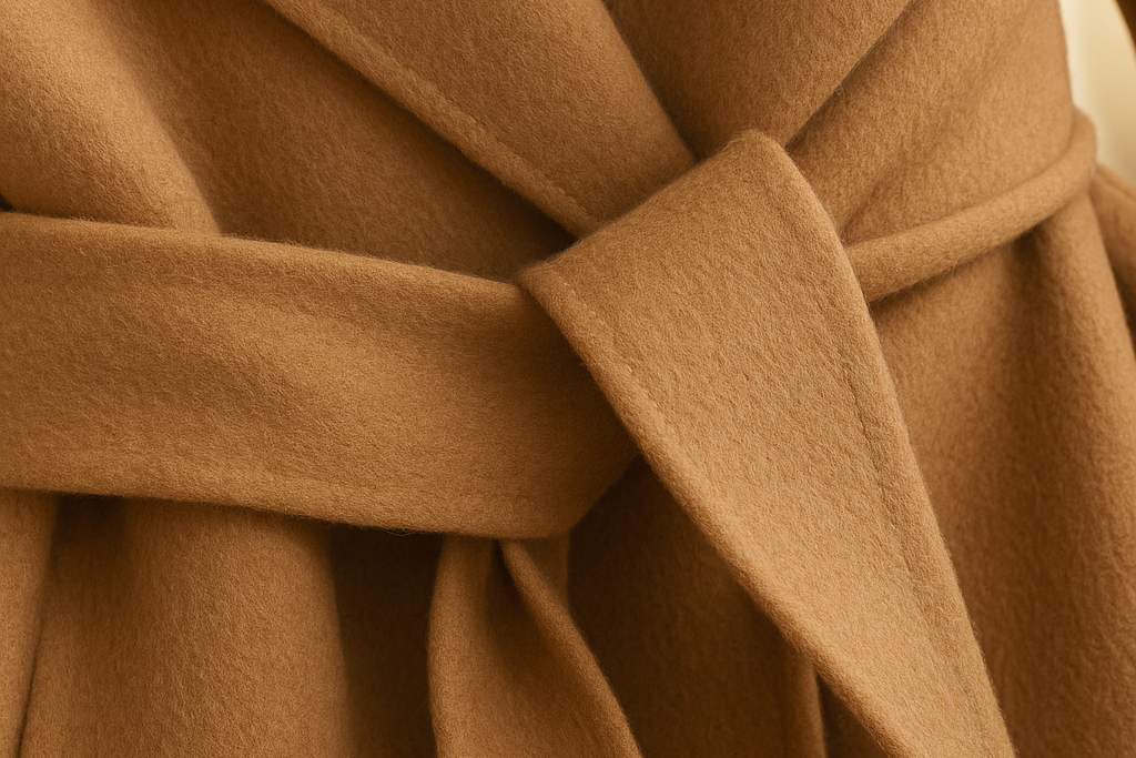 Manteau long en 100 % laine à fermeture à nœud