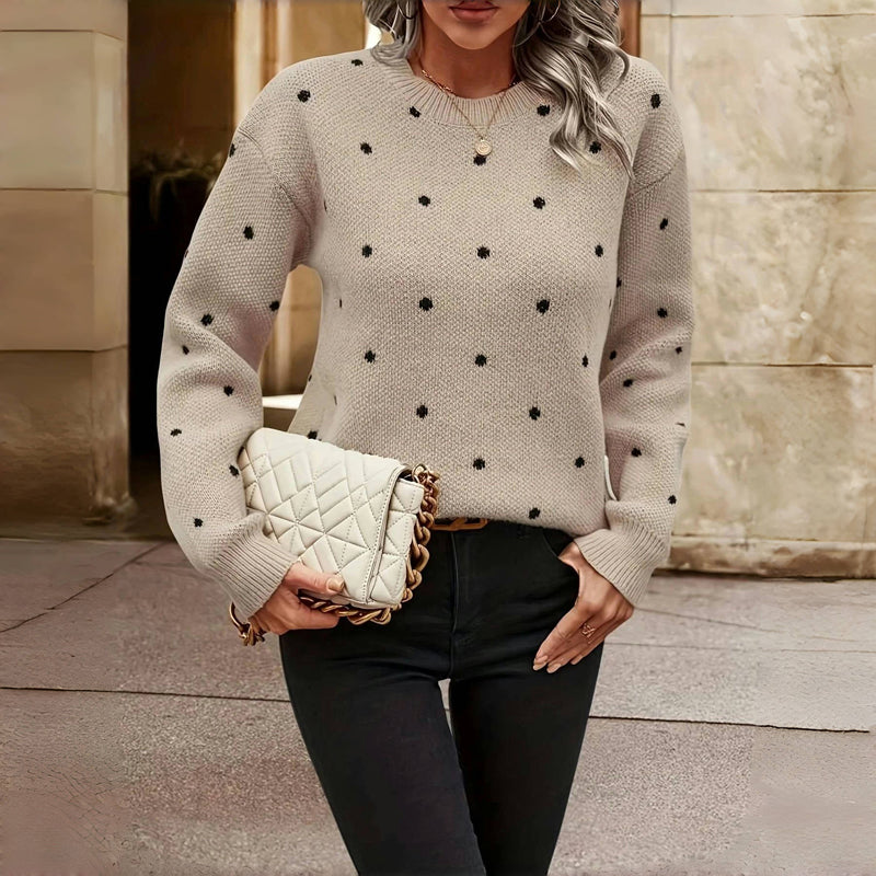 Pull en maille à motif de pois