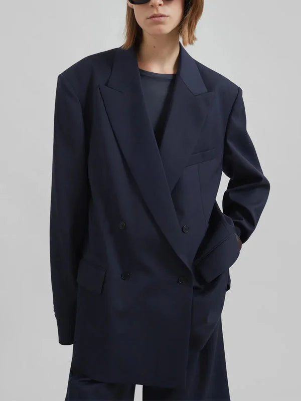 Blazer croisé bleu nuit