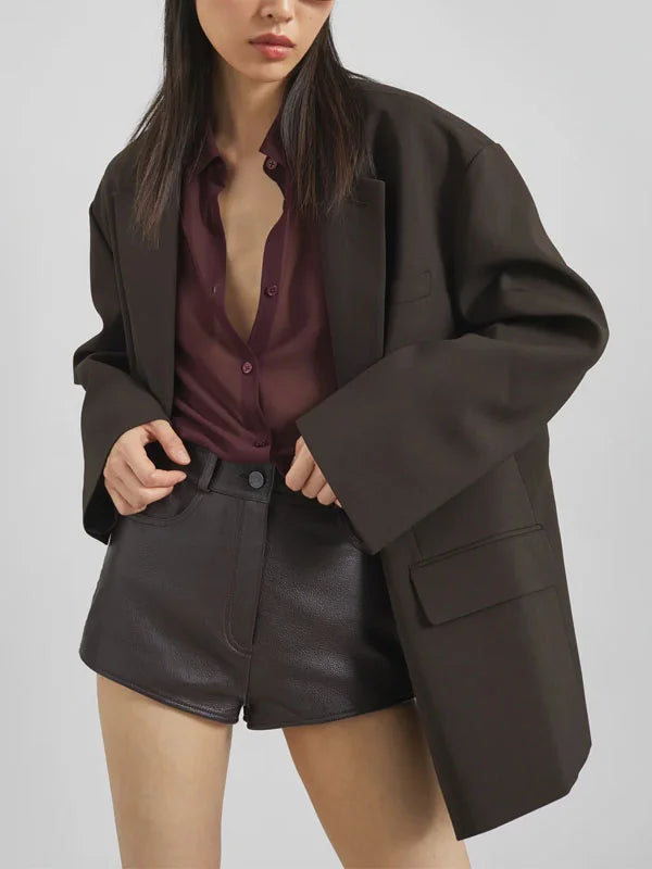 Blazer croisé oversize dans un ton terreux