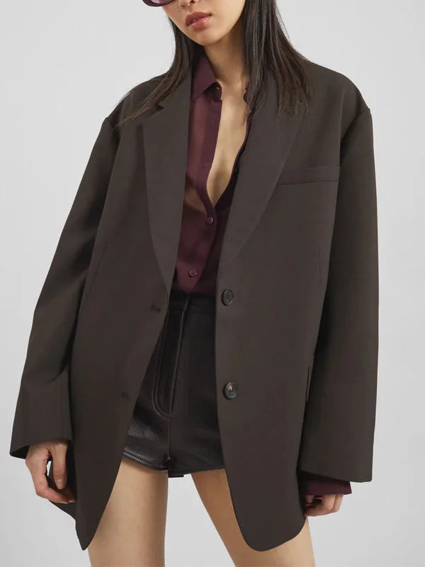 Blazer croisé oversize dans un ton terreux