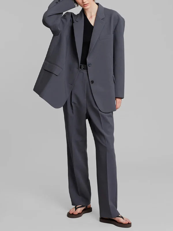 Blazer gris à la coupe oversize