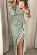 Robe de soirée à épaules dénudées