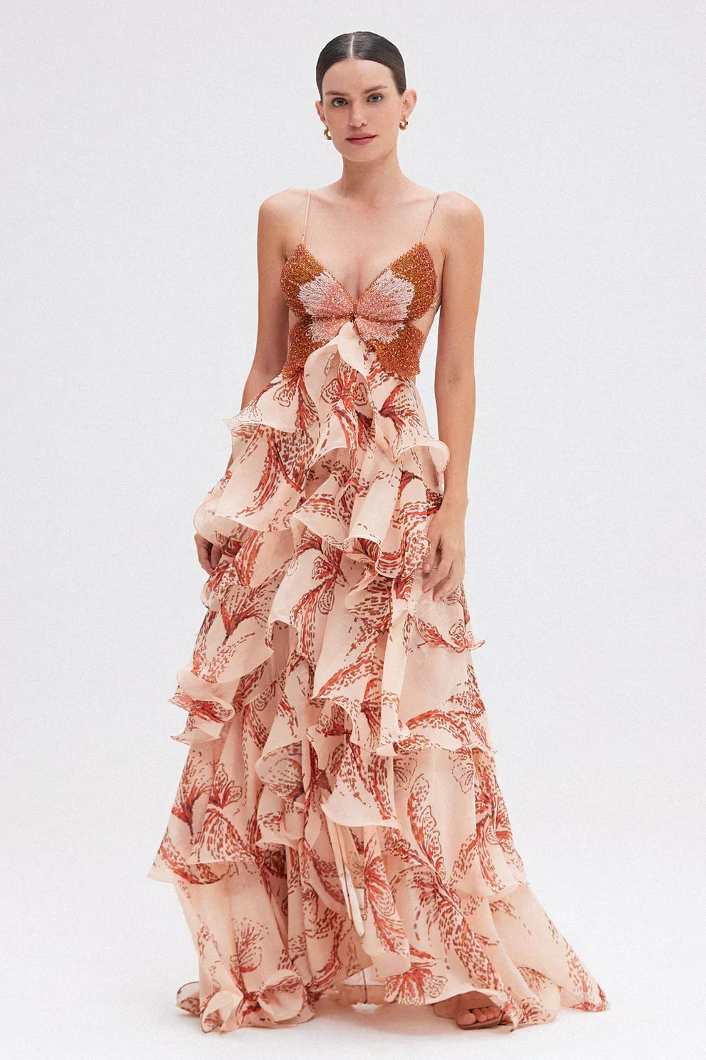 Robe longue au tombé soyeux et à la ligne épurée