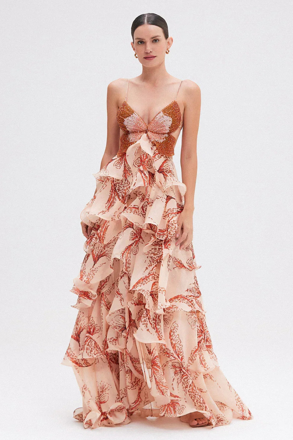 Robe à volants superposés