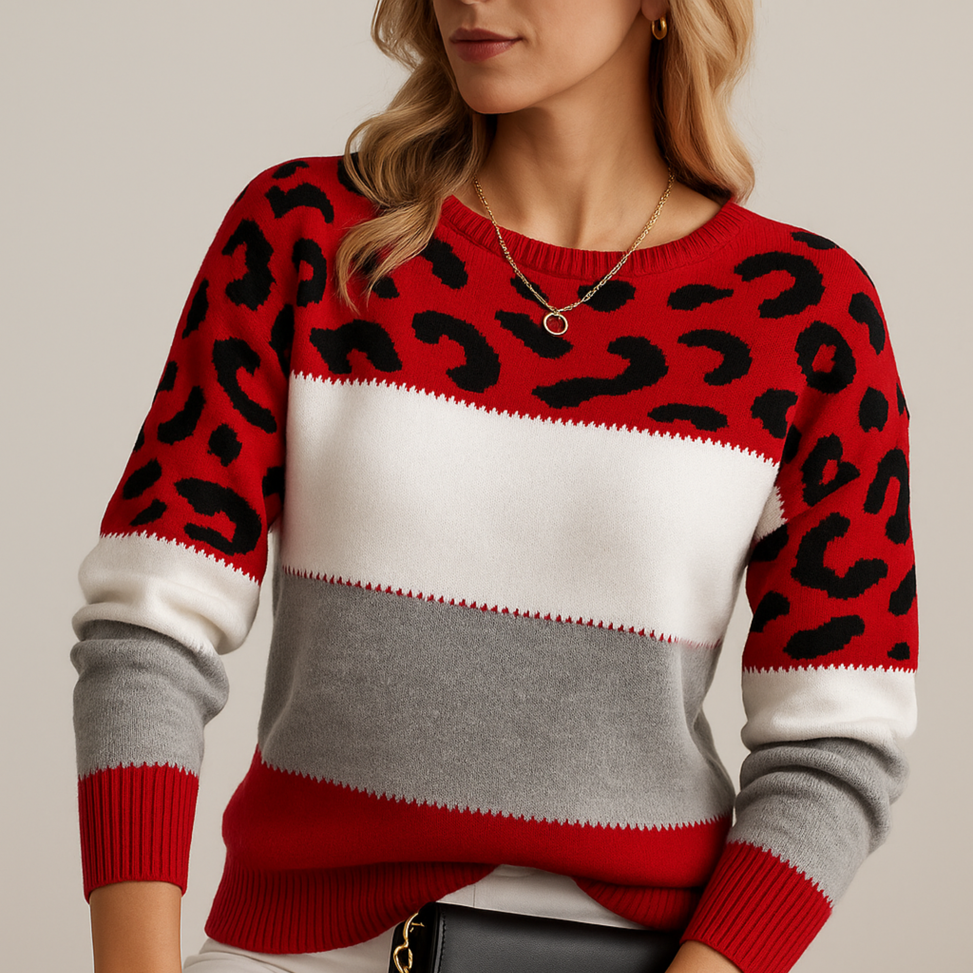 Pull à motif jacquard discret