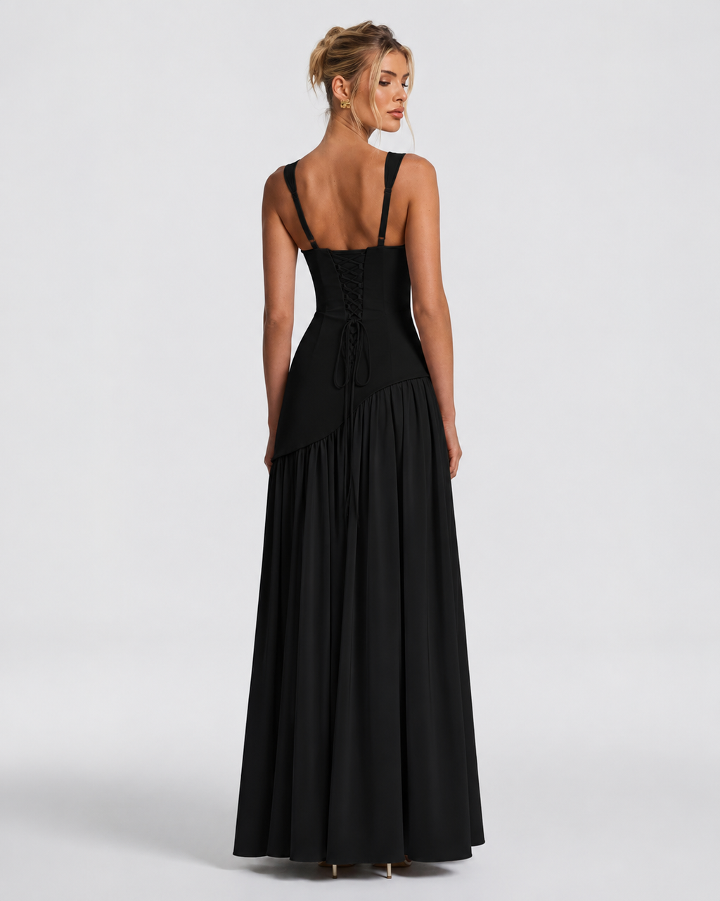 Robe longue fluide dans des tons d’automne