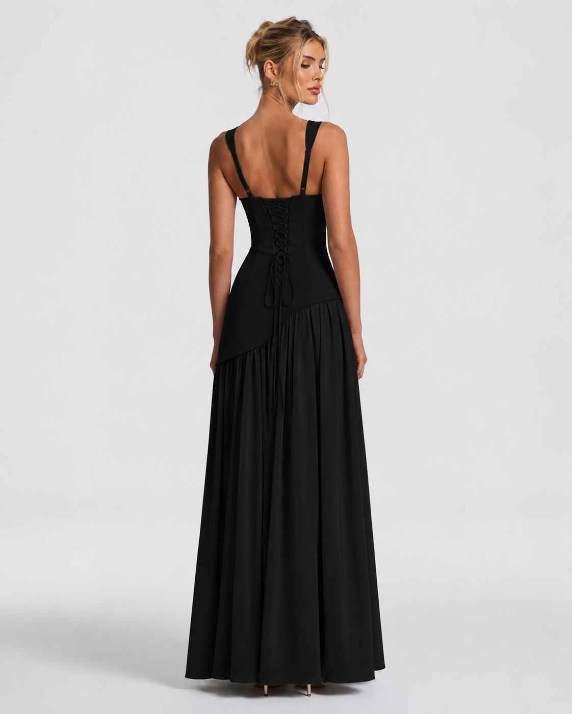 Robe longue fluide dans des tons d’automne