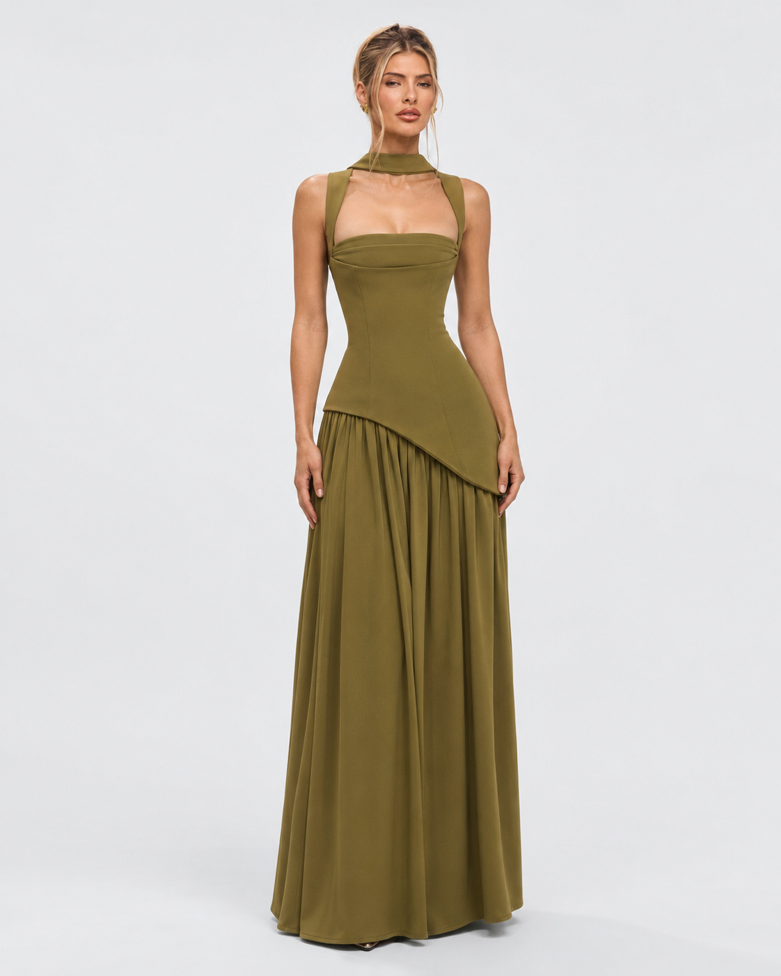 Robe longue fluide dans des tons d’automne