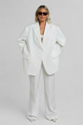 Blazer ivoire à la coupe oversize