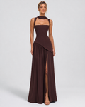 Robe longue fluide dans des tons d’automne