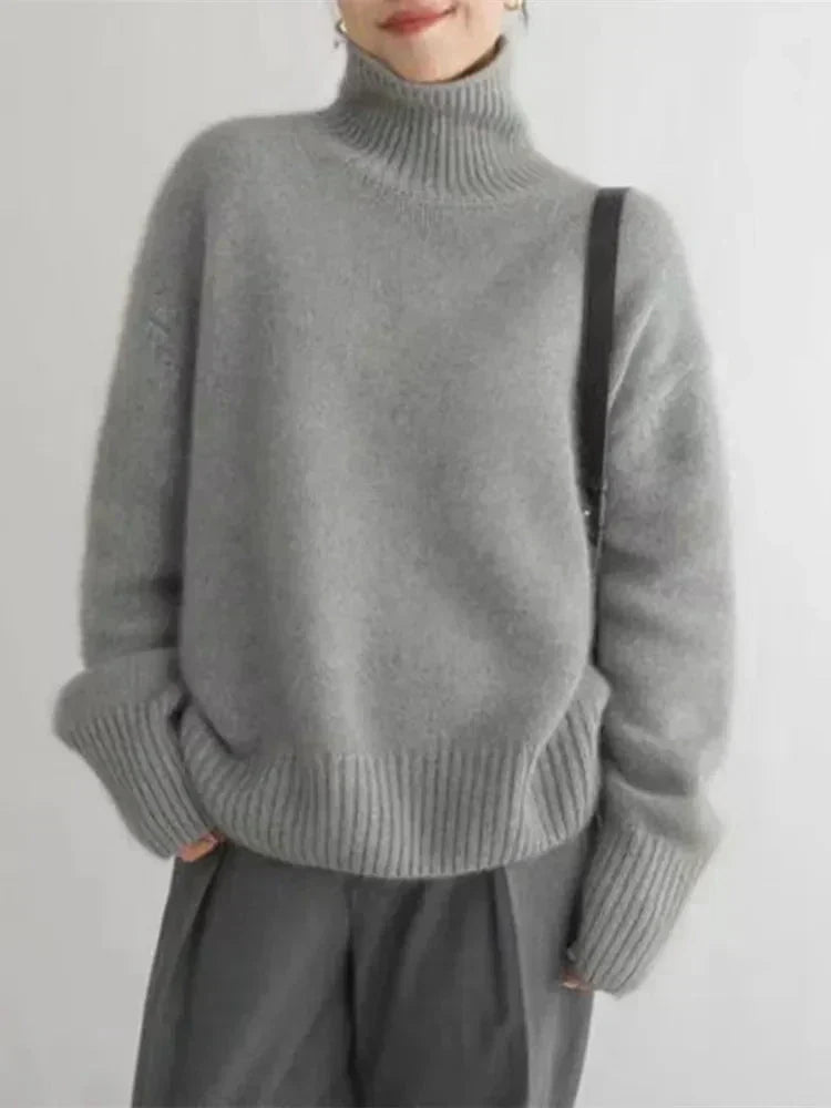 Pull à col roulé en maille souple