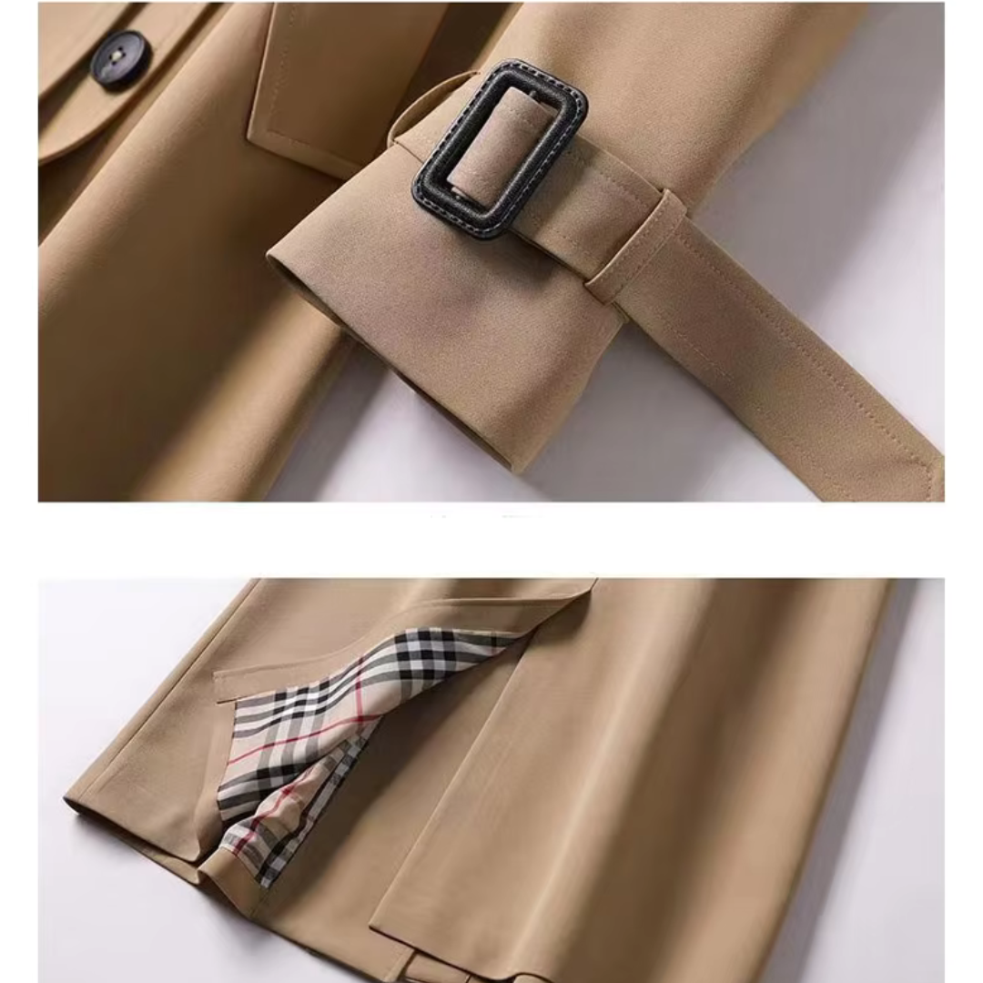 Trench long à ceinture et intérieur chaud