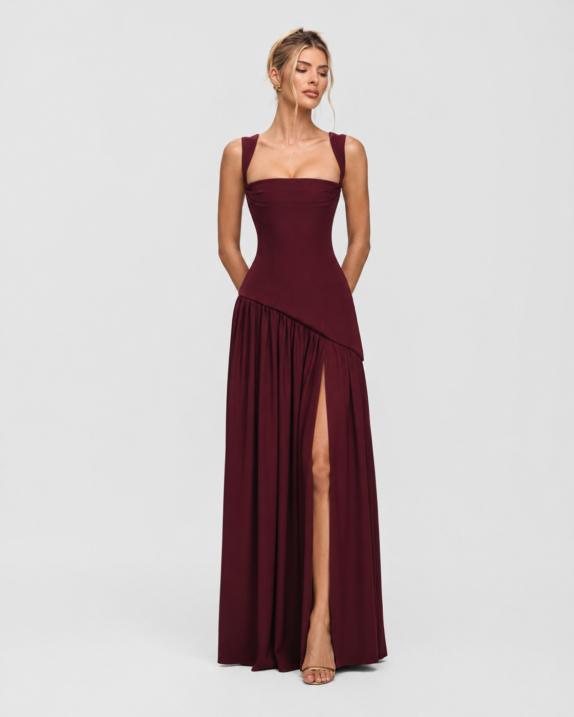 Robe longue fluide dans des tons d’automne