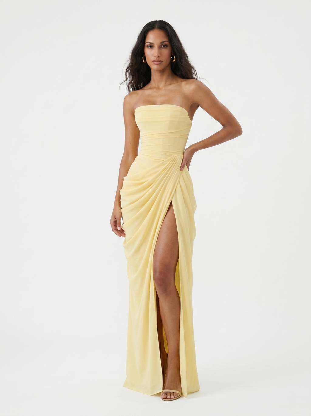 Robe longue de soirée à jupe ample