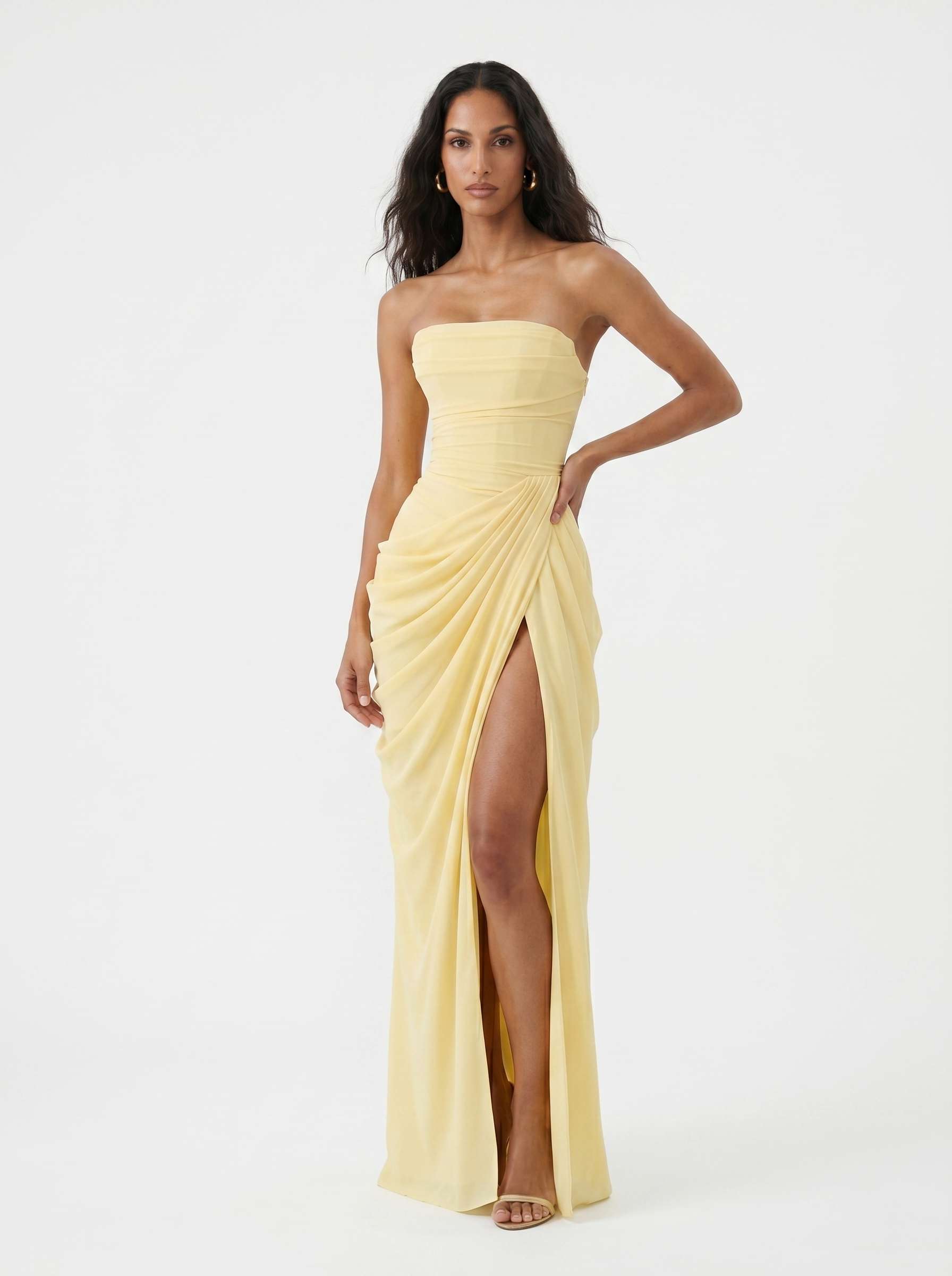 Robe longue de soirée à jupe ample