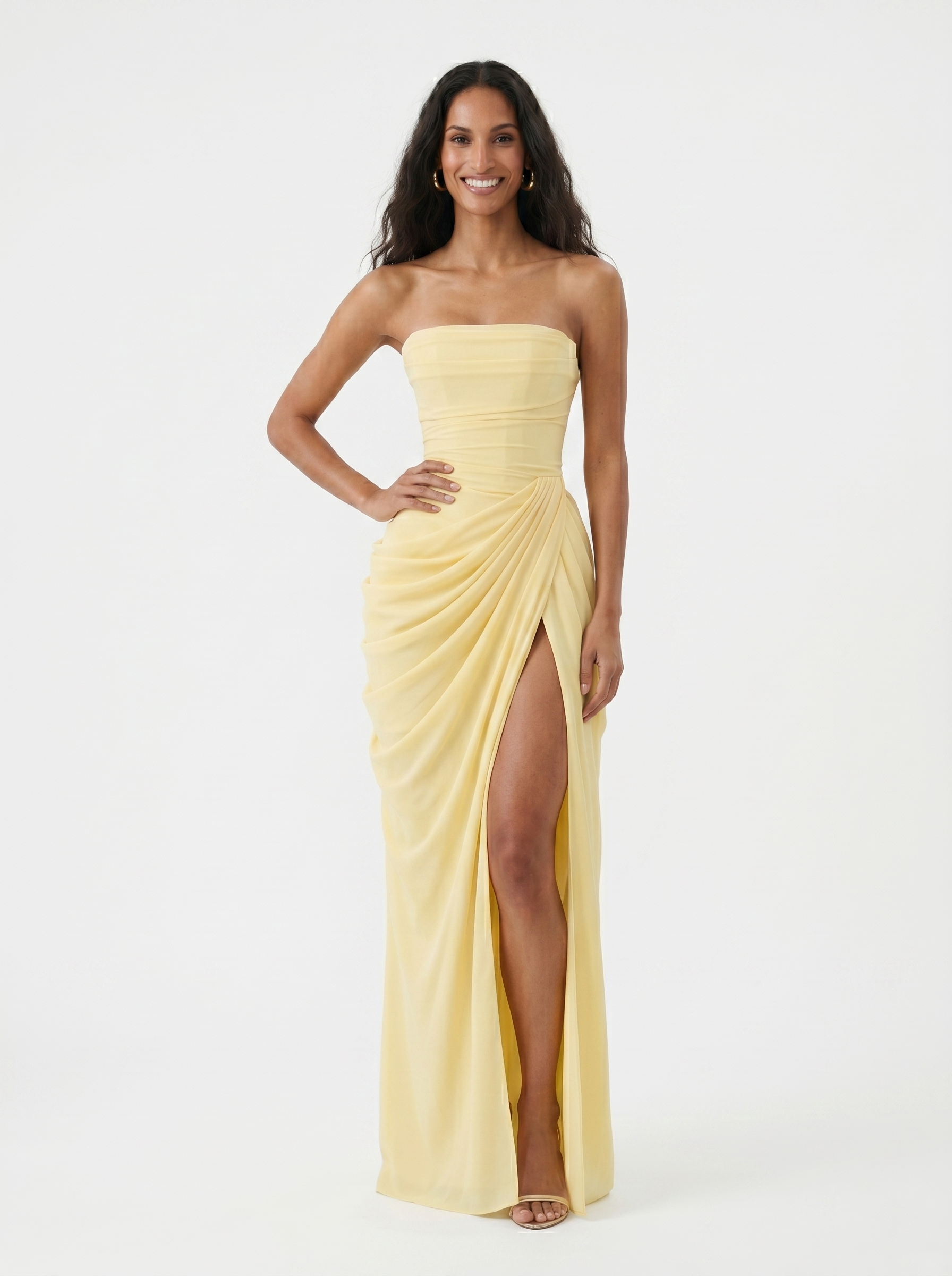 Robe longue de soirée à jupe ample