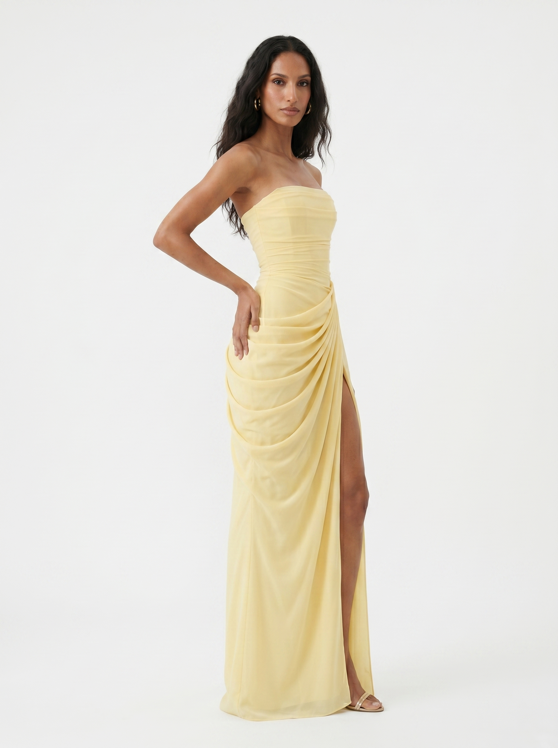 Robe longue de soirée à jupe ample