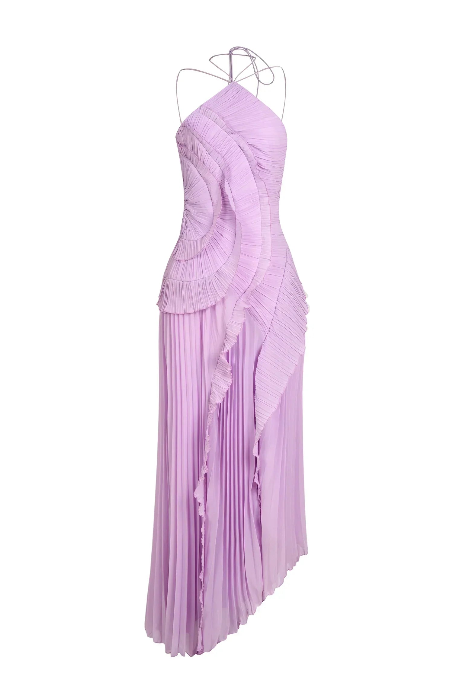 Robe à volants dans un ton parme