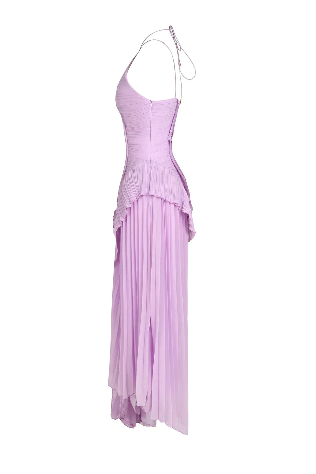 Robe à volants dans un ton parme
