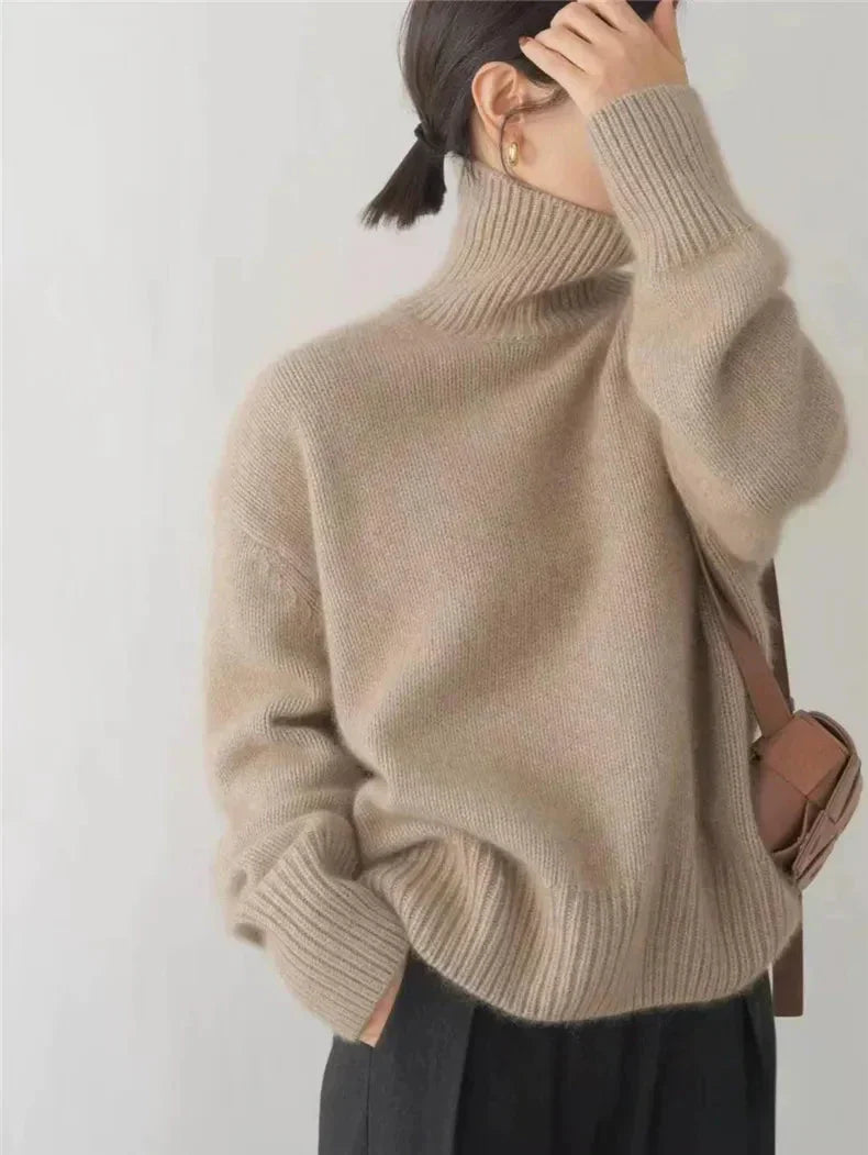 Pull à col roulé en maille souple